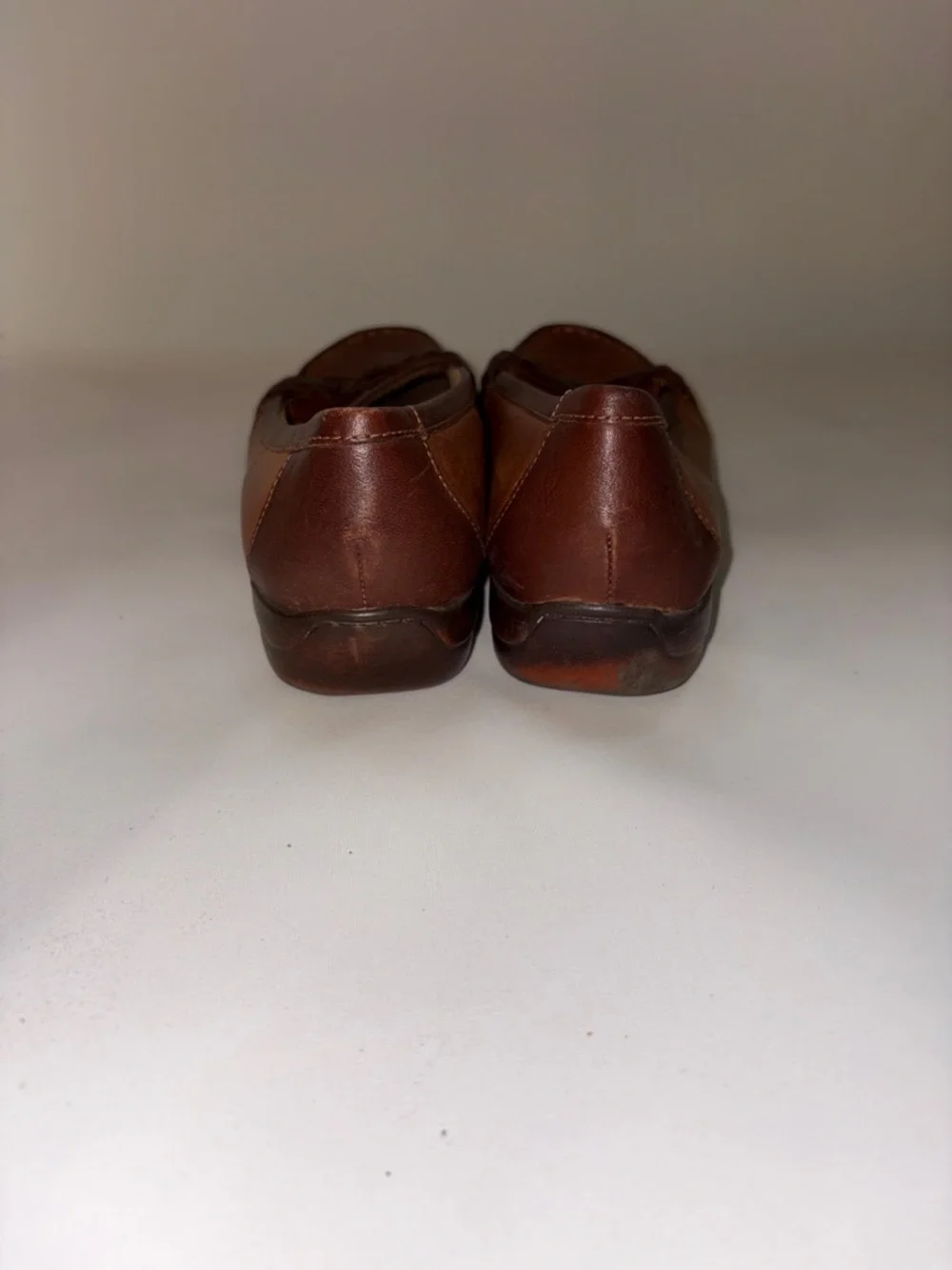 Clarks Two-Tone Brown Leather Braided Moccasin Flats Size 9.5